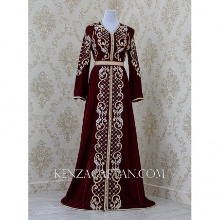 Caftan Soumaya - Caftan marocain noir by KENZACAFTAN caftan velours