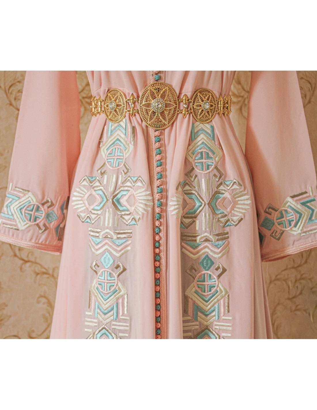 powder pink kaftan