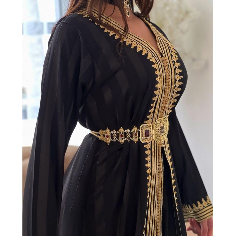 black kaftan dress