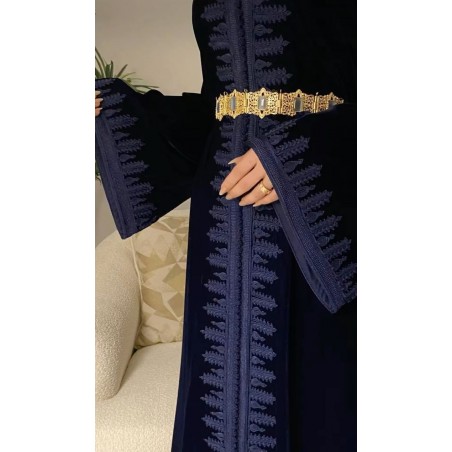 Caftan bleu velours - Caftan bleu