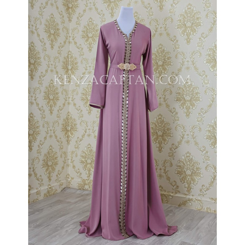 Caftan Manar - caftan gandoura rose vieux ✔ By KENZA CAFTAN