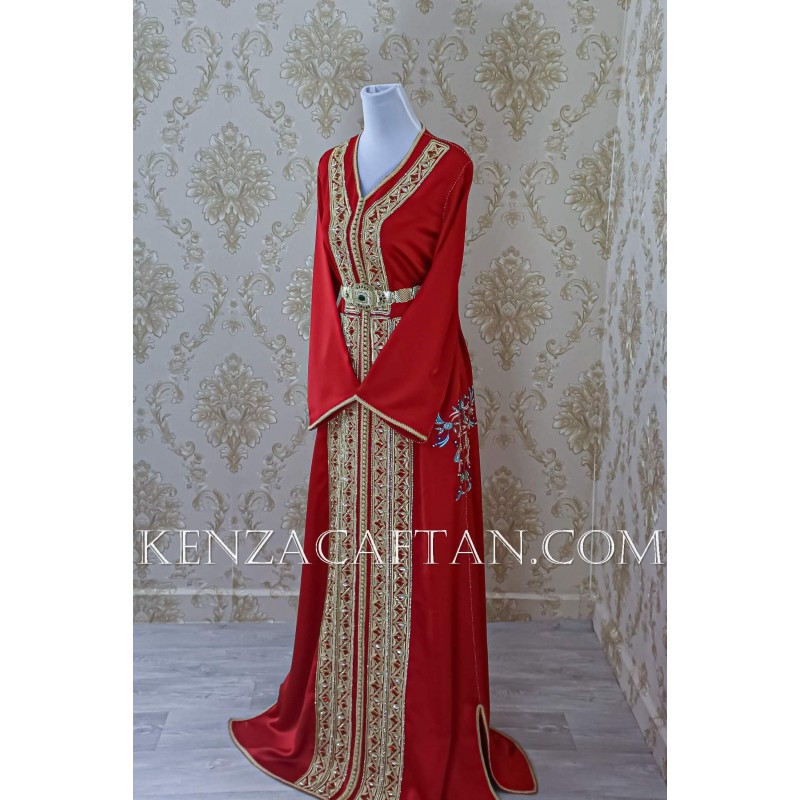 Caftan Sara - caftan rouge  ✔ caftan de luxe rouge By KENZA